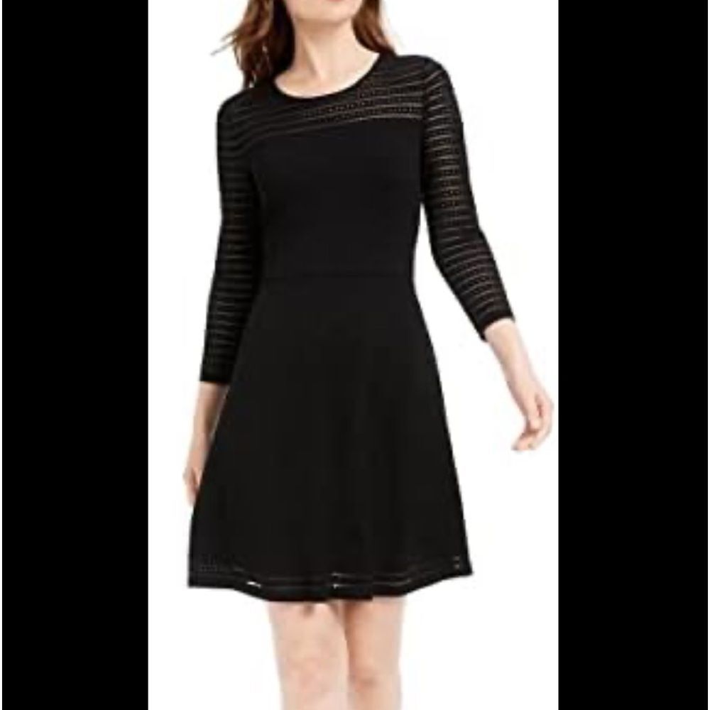 Calvin Klein Petites Black 3/4 Sleeve Sweater Dress. Size Petite Medium.